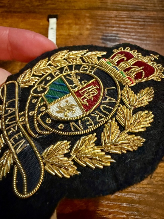 Polo by Ralph Lauren Black Embroidered Crest Patch with Gold Detailing main image 6